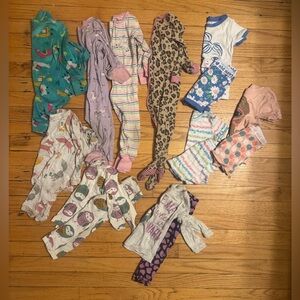 Girls Lot of Pajamas size 18-24 months- 10 sets